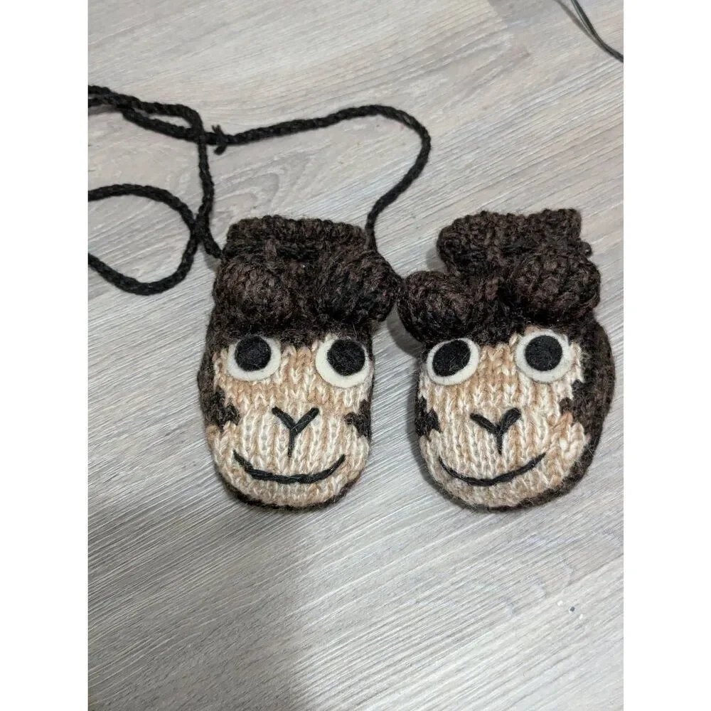 Nirvana designs kid's monkey wool mittens